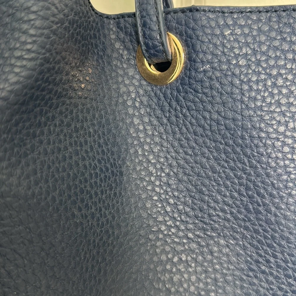 Shiraleah Chicago heavy blue leather tote - Picture 2 of 5